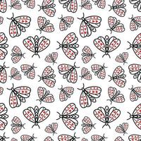 Seamless pattern with moths vector