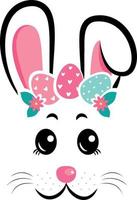 The face of the Easter bunny with a wreath of eggs vector