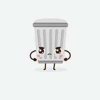 Free Waste Basket Character. Rubbish bin icon. rubbish bin logo. vector