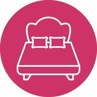 estilo de icono de cama doble vector