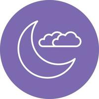 Crescent Moon Icon Style vector