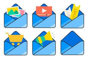 Set of open email concepts vector