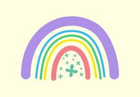 cute cartoon hand drawing rainbow vector