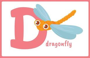 Flash Card Alphabet Insect D vector
