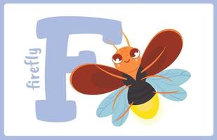 Flash Card Alphabet Insect F vector