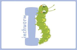 Flash Card Alphabet Insect I vector