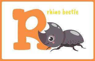 Flash Card Alphabet Insect R vector