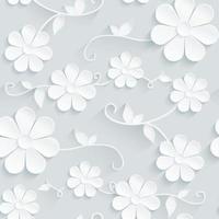 Flowers pattern daisy on gray background.vector vector