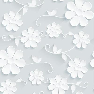 Flowers pattern daisy on gray background.vector