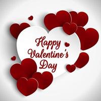 Valentines day background with cut paper heart vector