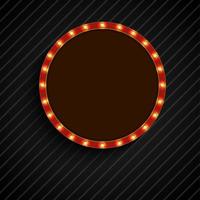 Shining retro light of concept circle banner on black background vector