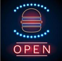 Glowing neon open signs vector