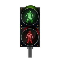 Pedestrian crossing, pedestrian light. Stop of light vector