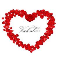 Valentine's day background with  rose petals heart .vector vector