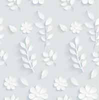 Flowers pattern daisy with leaves on gray background.vector vector