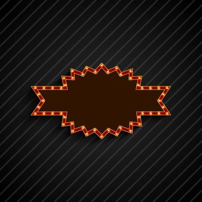 Shining Billboard sign blue with black background.vector