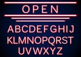 Set alphabets neon sign background.vector vector