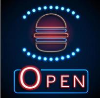 Glowing neon open signs.vector vector