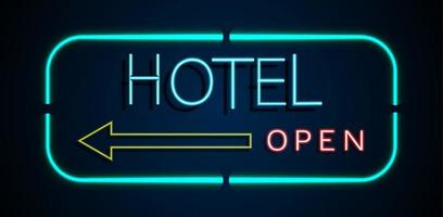 Background of neon signs hotel.vector vector