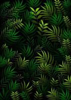 Exotic pattern with tropical leaves on a black background vector