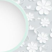 Beautiful wreath of spring flowers, white daisies.vector vector