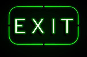 Neon banner on text exit background vector