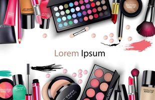 Sets of cosmetics on white background vector