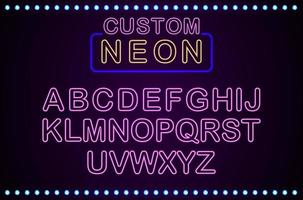 Set retro custom neon signs background.vector vector
