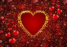 Gold glitter a heart concept background vector