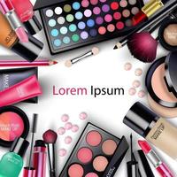 Sets of cosmetics on white background vector