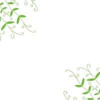 Frame with microgreens. Corner template with microgreens vector illustration in hand drawn style.