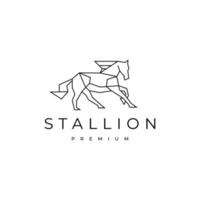 Stallion line art logo icon design template vector