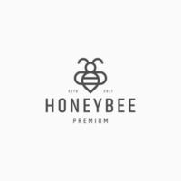 plantilla de diseño de icono de logotipo de abeja vector
