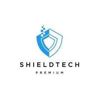 Shield technology logo icon design template vector