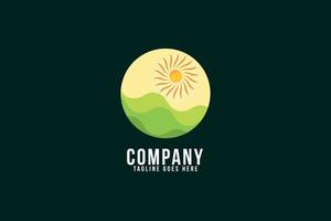 Sunny Natural Landscape Logo design vector