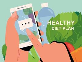 healthy diet plan app vector