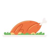 roasted turkey menu vector