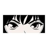 manga face close up vector