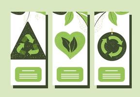 pancartas de reciclaje y ecología vector