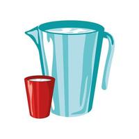 pitcher and cup vector
