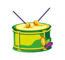 drum instrument and sticks vector