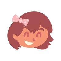 cute girl face vector