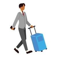 businessman with phone and bag vector