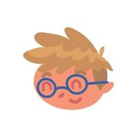 boy head with glasses vector