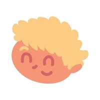 blond boy face vector