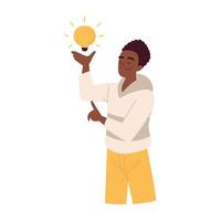 afro american man and idea vector