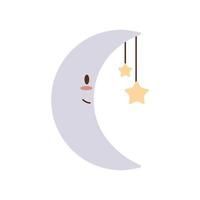 cute moon and stars vector