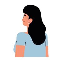 back view woman vector