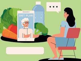 online consultation with nutritionist vector