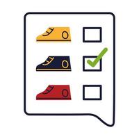 selecting shoes purchase vector